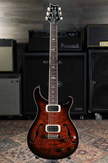 PRS SE Ed Sheeran Hollowbody I Baritone Piezo Electric Guitar - Orange Tiger Smokeburst with Gig Bag