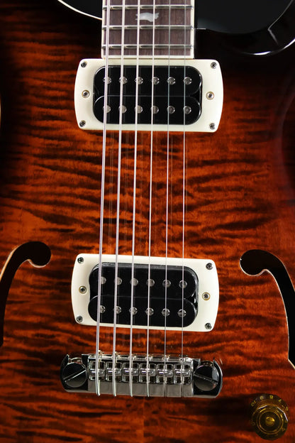 PRS SE Ed Sheeran Hollowbody I Baritone Piezo Electric Guitar - Orange Tiger Smokeburst with Gig Bag