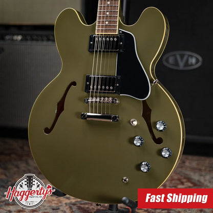 Epiphone ES-335 IG Semi-hollow Electric Guitar - Olive Drab Green with Hardshell Case - Used