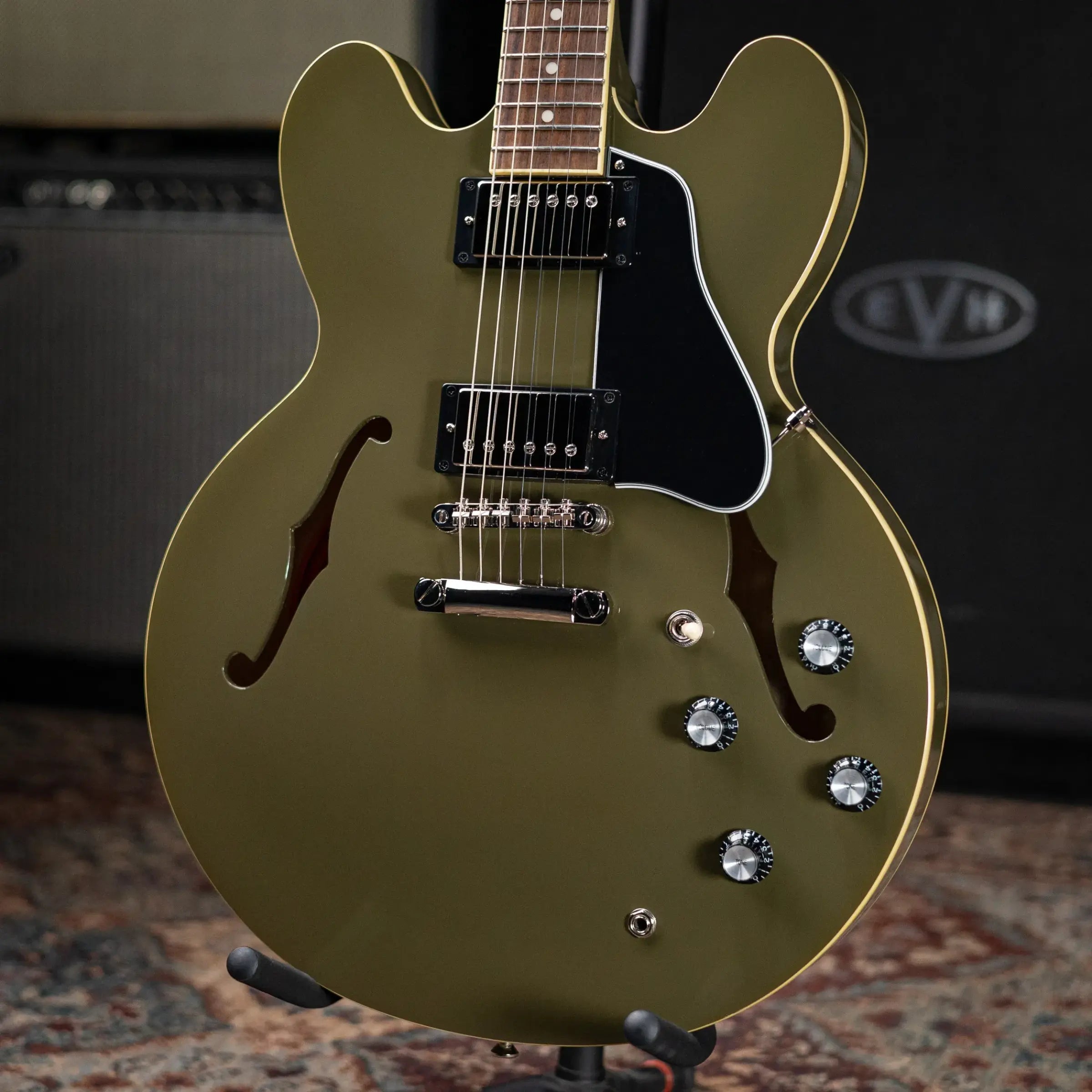 Epiphone ES-335 IG Semi-hollow Electric Guitar - Olive Drab Green with Hardshell Case - Used