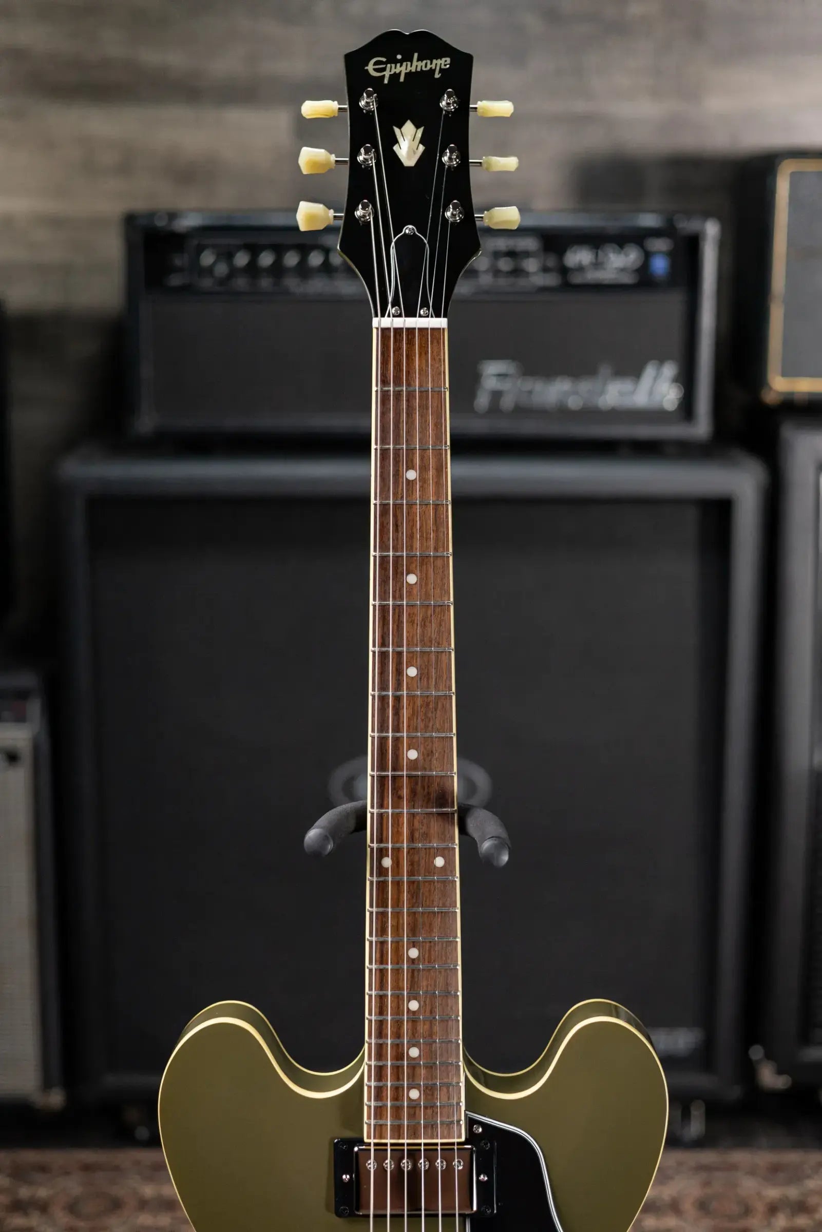 Epiphone ES-335 IG Semi-hollow Electric Guitar - Olive Drab Green with Hardshell Case - Used