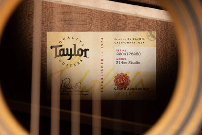 Taylor 314ce Studio Grand Auditorium Acoustic/Electric Guitar - Shaded Edge Burst with Gig Bag