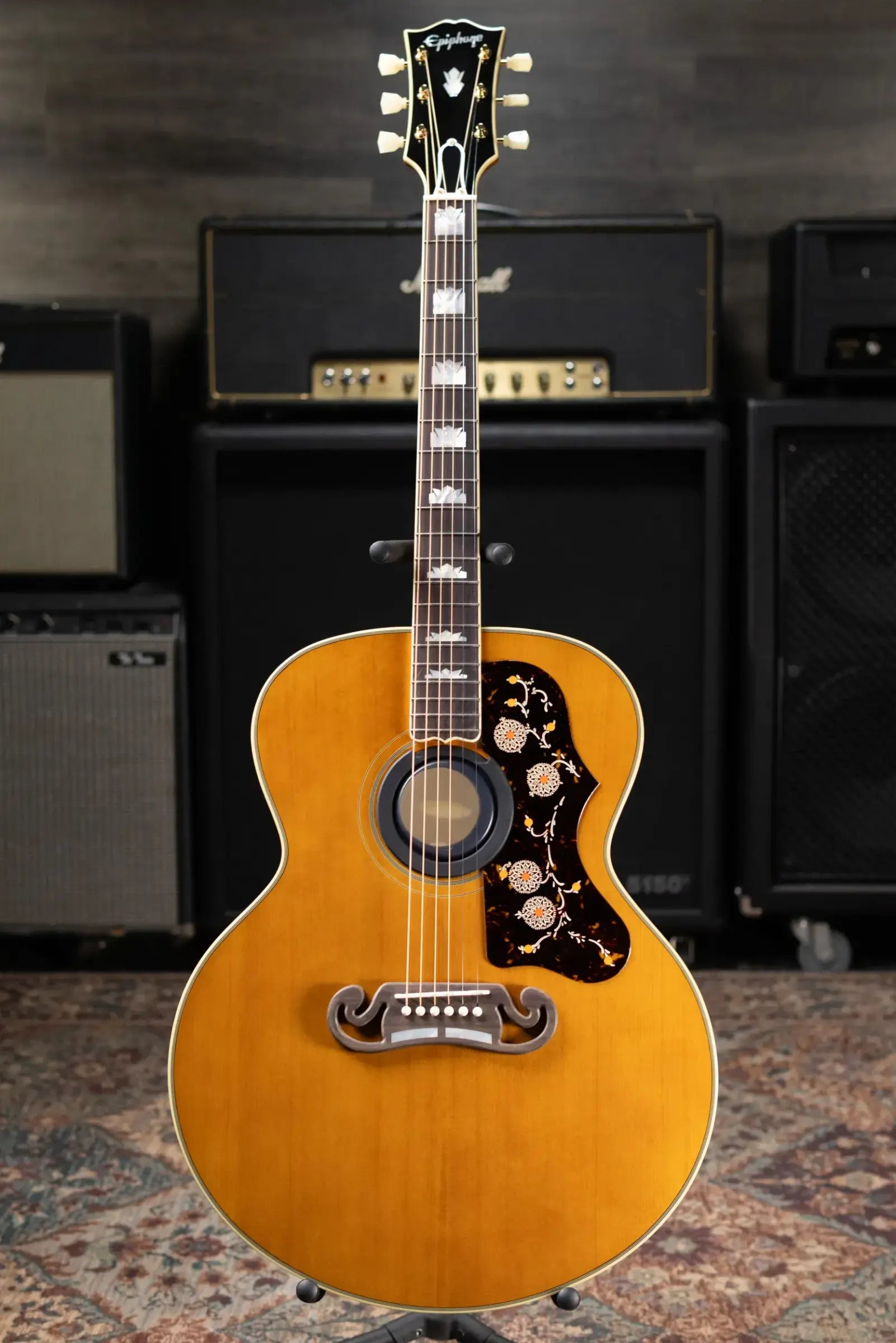 Epiphone 1957 SJ-200 Reissue Acoustic/Electric Guitar - Antique Natural with Hardshell Case