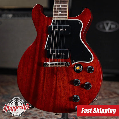 Epiphone Inspired By Gibson 1960 Les Paul Special Double Cut Reissue - Cherry Red with Hardshell Case