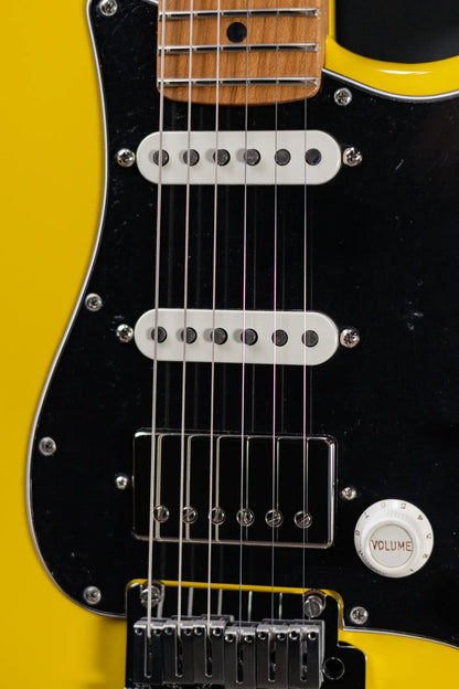 Fender Limited Edition American Ultra II HSS Stratocaster Electric Guitar - Graffiti Yellow with Hardshell Case