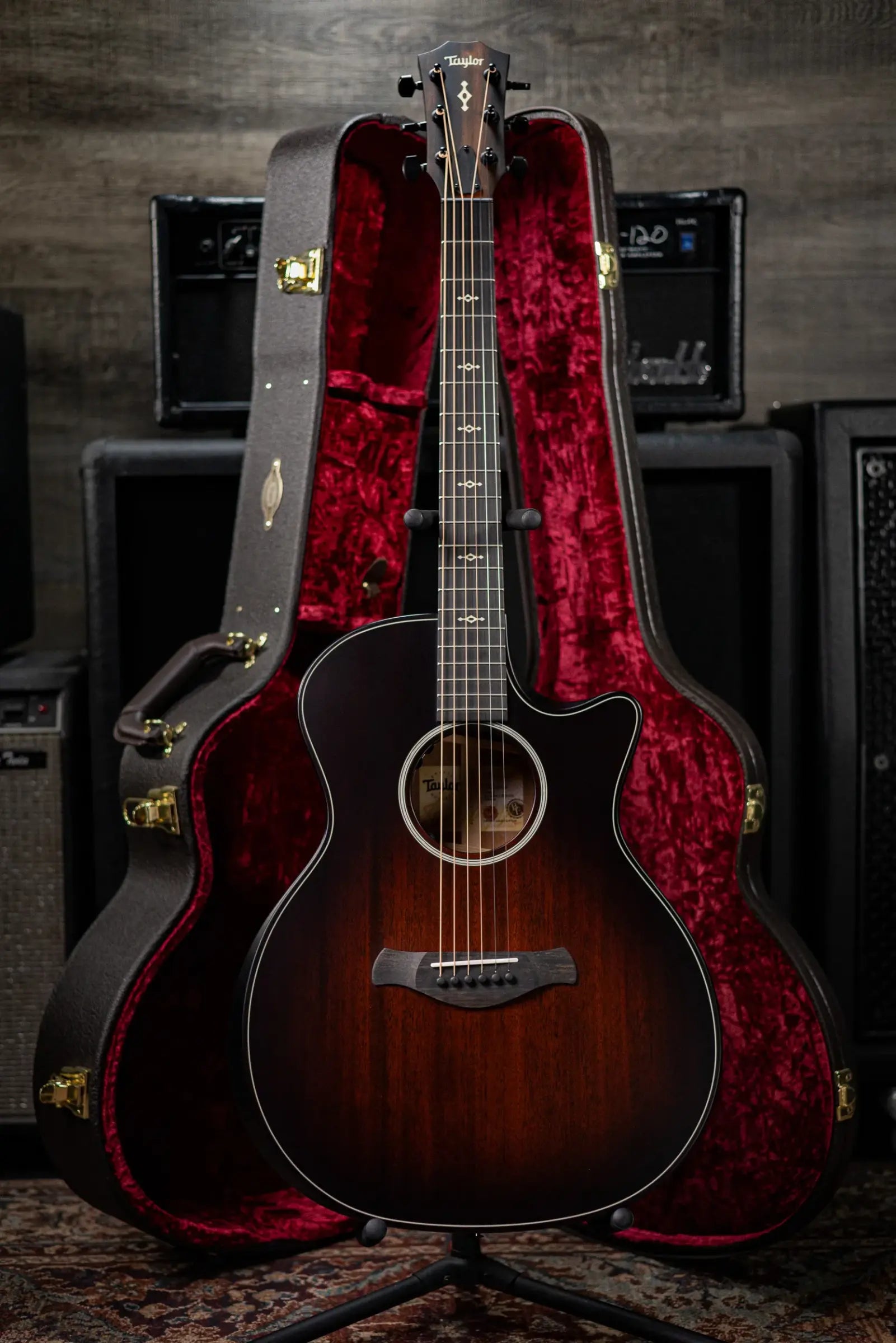 Taylor Next Generation Builder's Edition 324ce Grand Auditorium Acoustic/Electric Guitar - Kona Burst with Hardshell Case