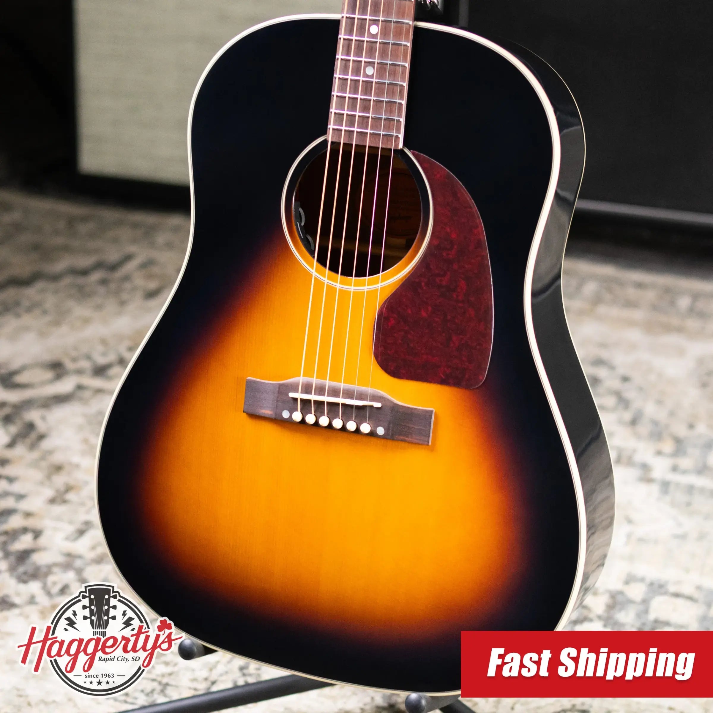Epiphone J-45 Standard Acoustic/Electric Guitar - Vintage Sunburst with Gig Bag