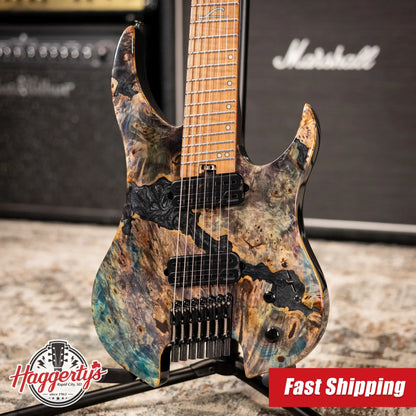 Legator GX7F Ghost 7-String Multi-Scale Electric Guitar - Coral with Gig Bag