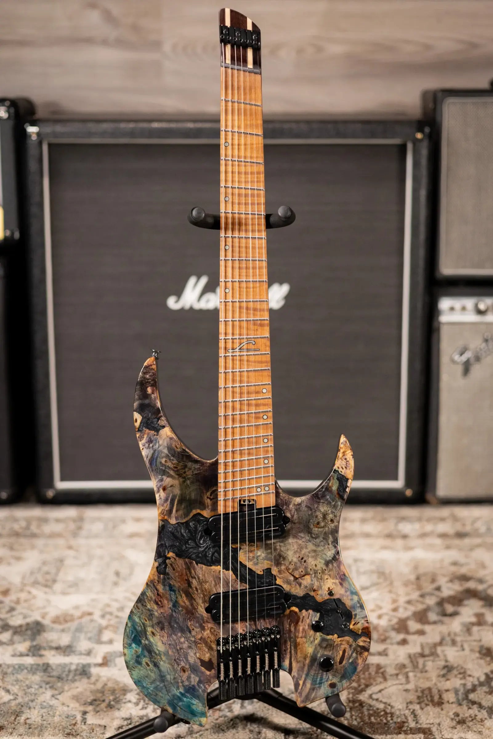 Legator GX7F Ghost 7-String Multi-Scale Electric Guitar - Coral with Gig Bag