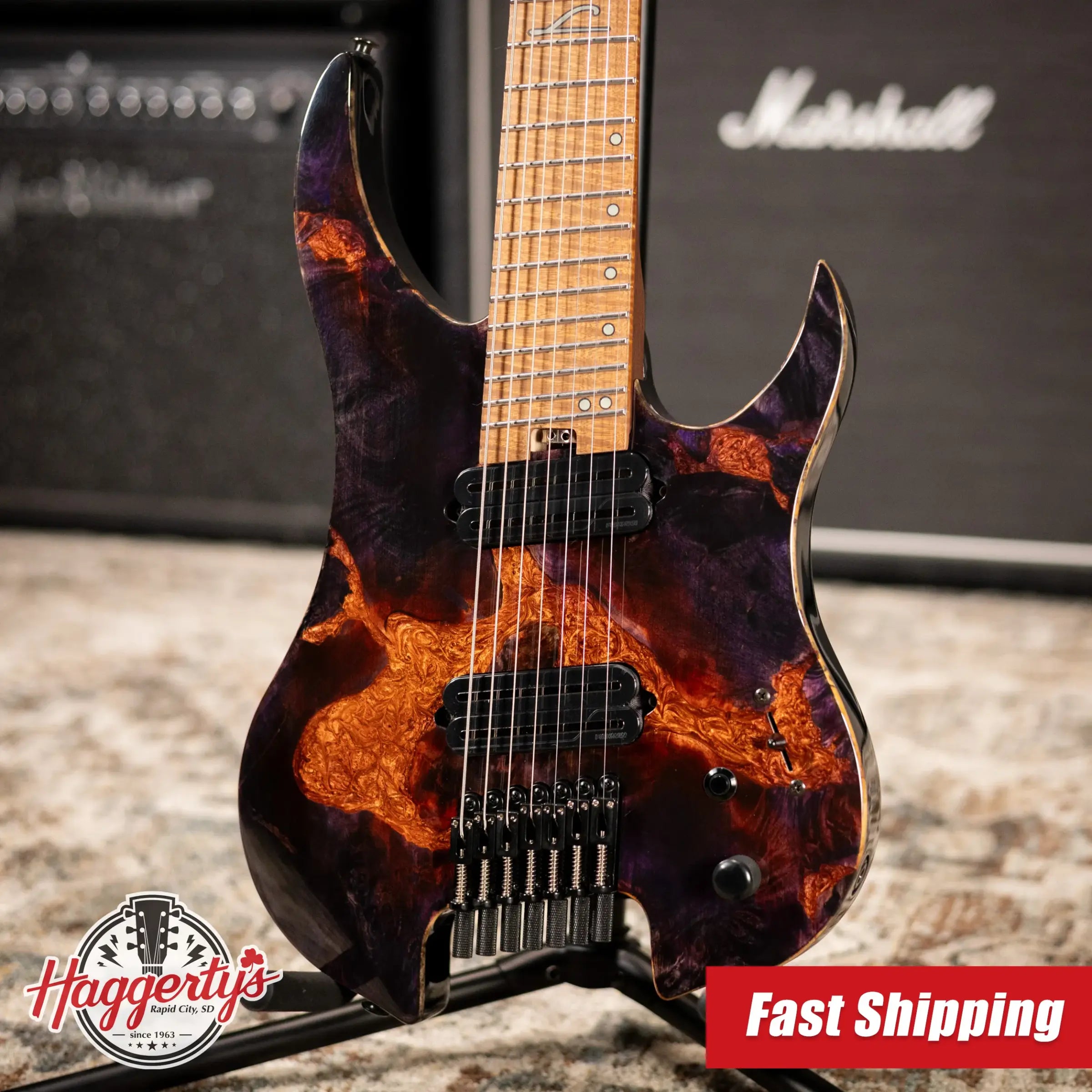 Legator GX7F Ghost 7-String Multi-Scale Electric Guitar - Magma with Gig Bag