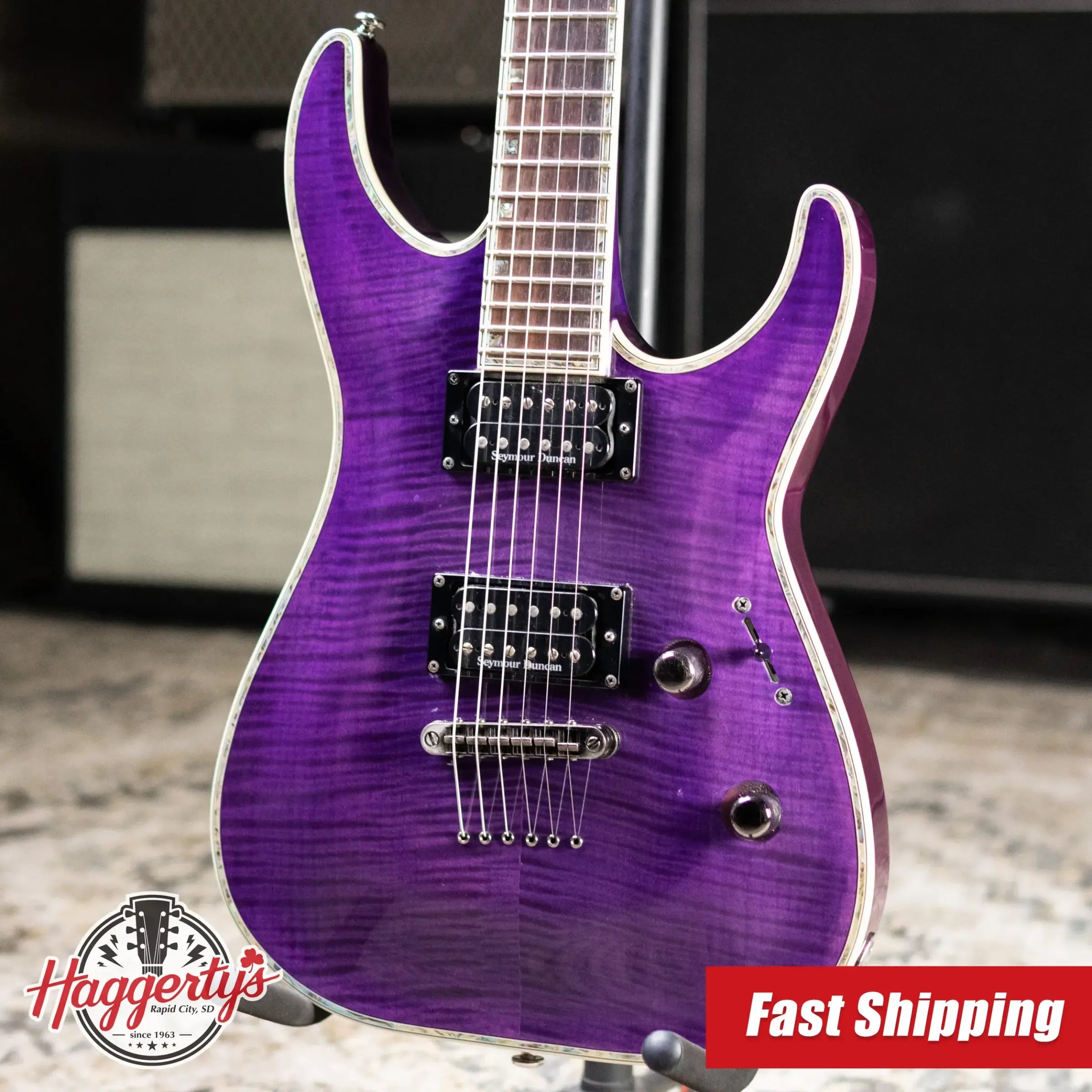 ESP LTD Deluxe H-1001 FM Electric Guitar - Transparent Purple - Used