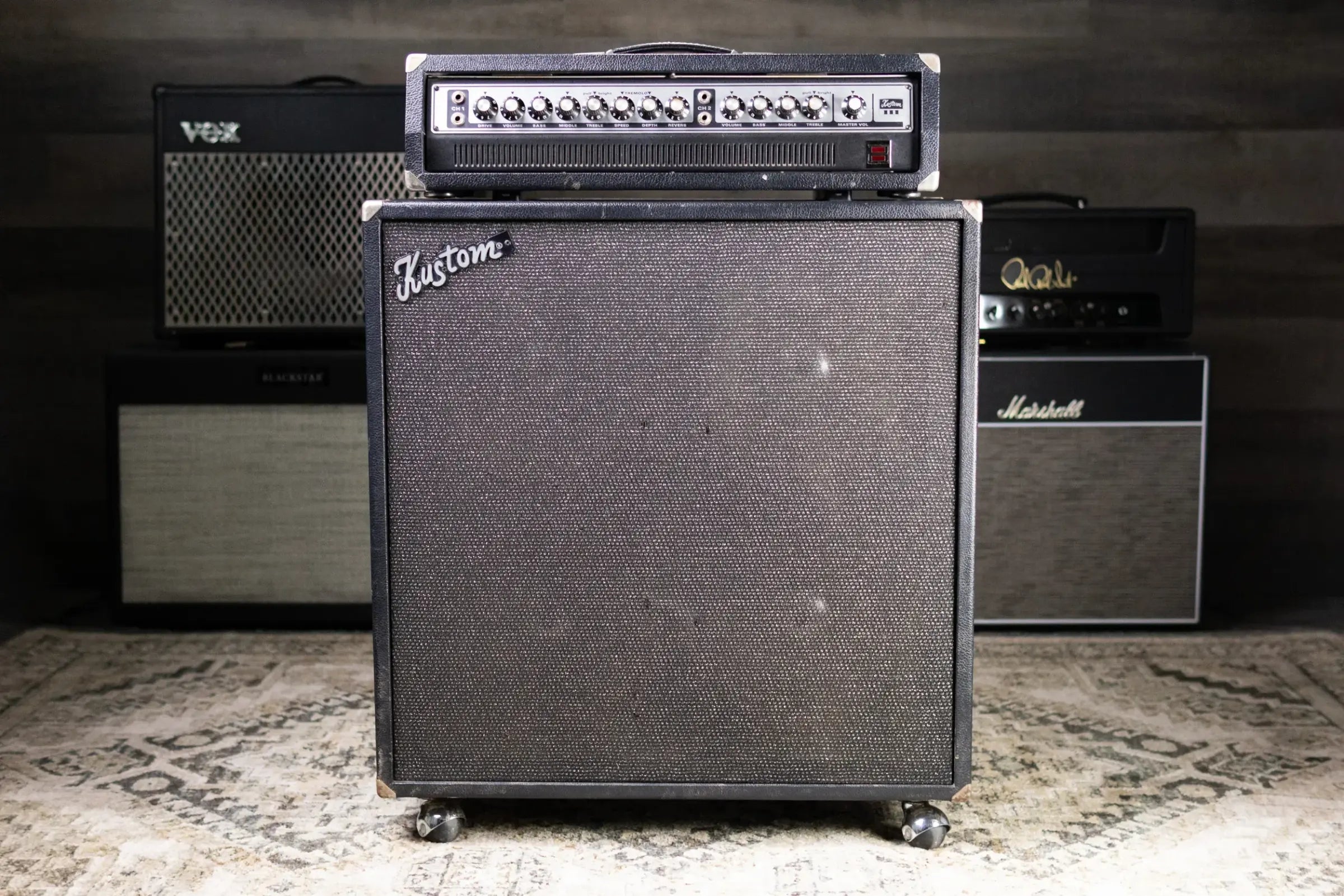 Kustom Lead III-L 130w Guitar Amplifier Head and Kustom 4-12L 4x12” Cabinet - Used