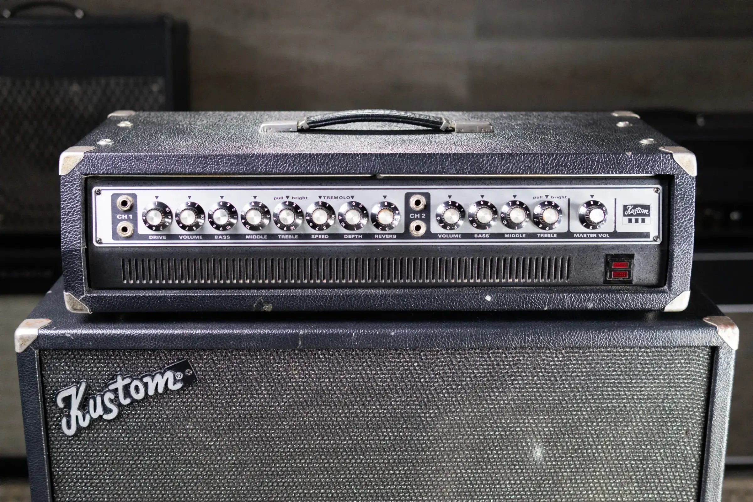 Kustom Lead III-L 130w Guitar Amplifier Head and Kustom 4-12L 4x12” Cabinet - Used