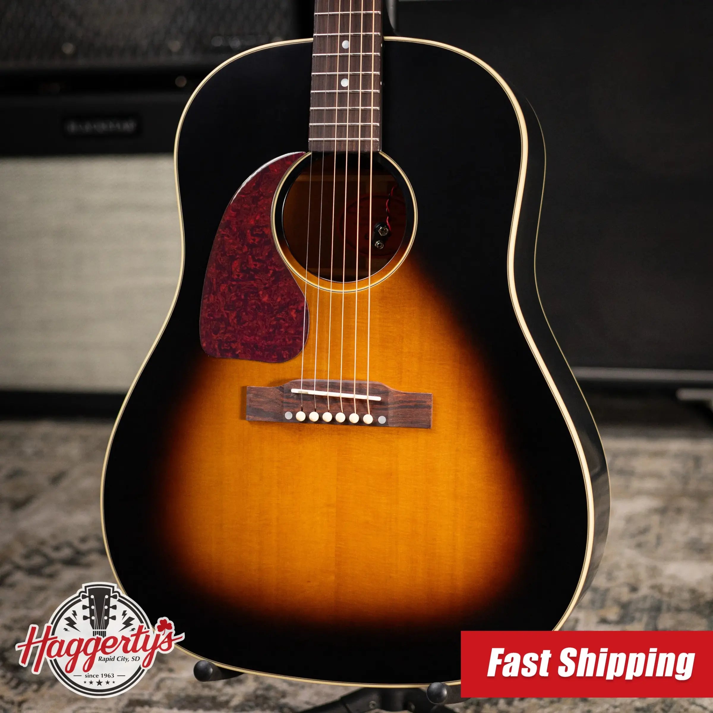 Epiphone J-45 Standard Acoustic/Electric Guitar - Vintage Sunburst with Gig Bag