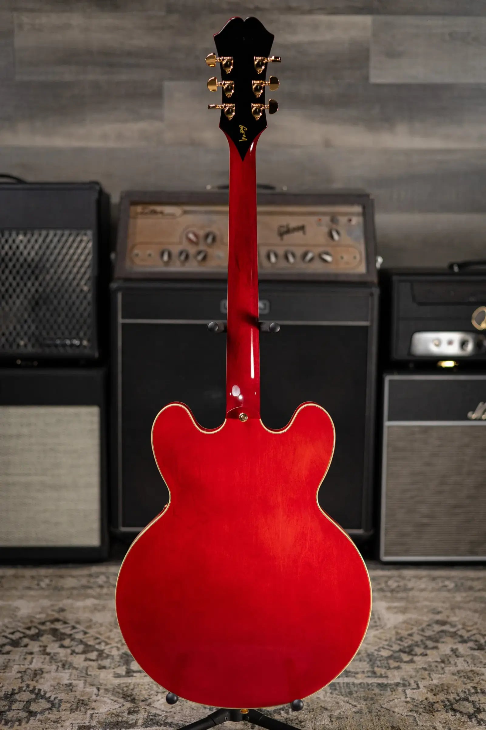 Epiphone Masterbilt Gem Archer Sheraton Electric Guitar - Cherry Red with Hardshell Case