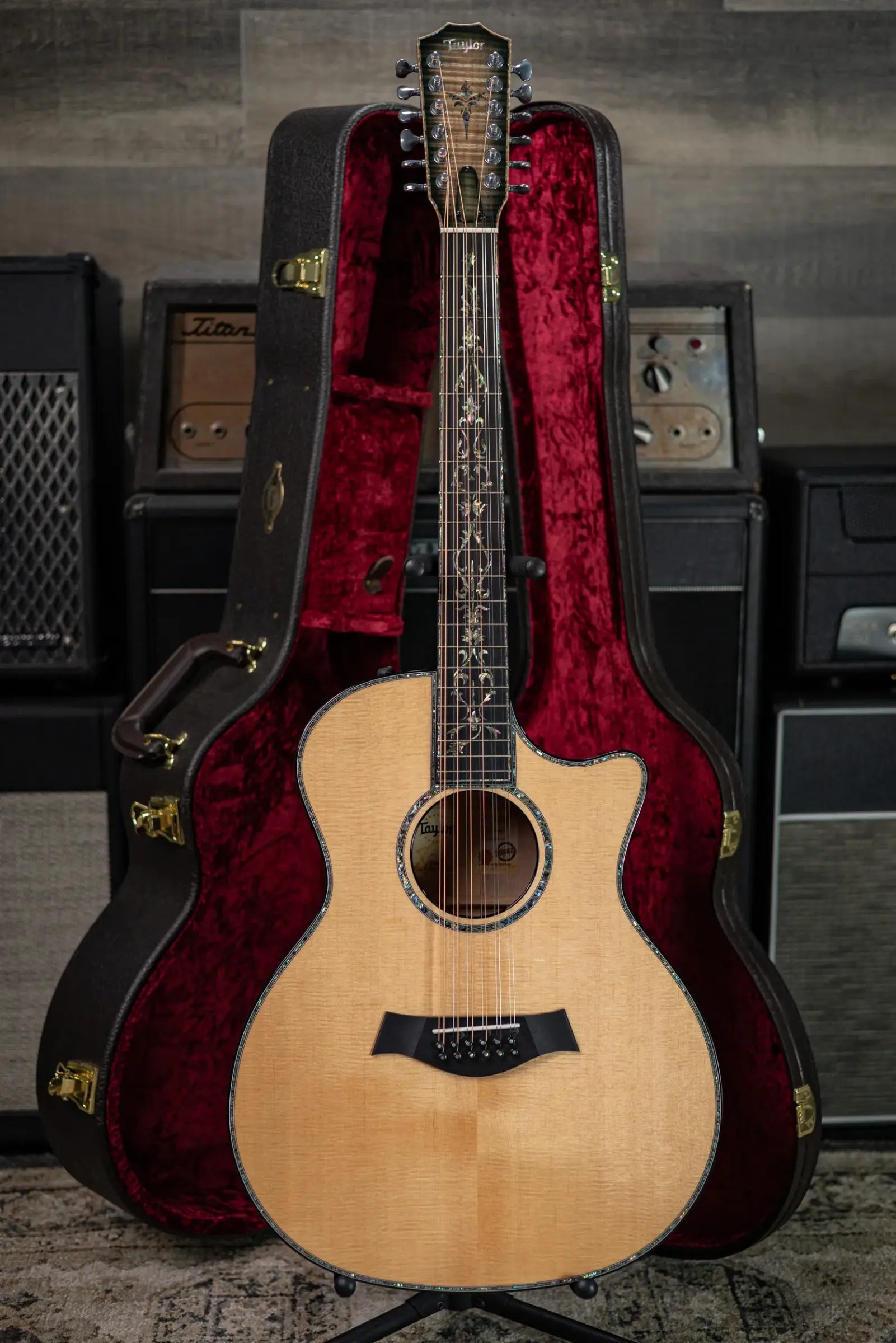 Taylor Custom Shop #13083 C54ce 12-String Grand Auditorium Acoustic/Electric Guitar - Quilted Maple/Adirondack with Hardshell Case