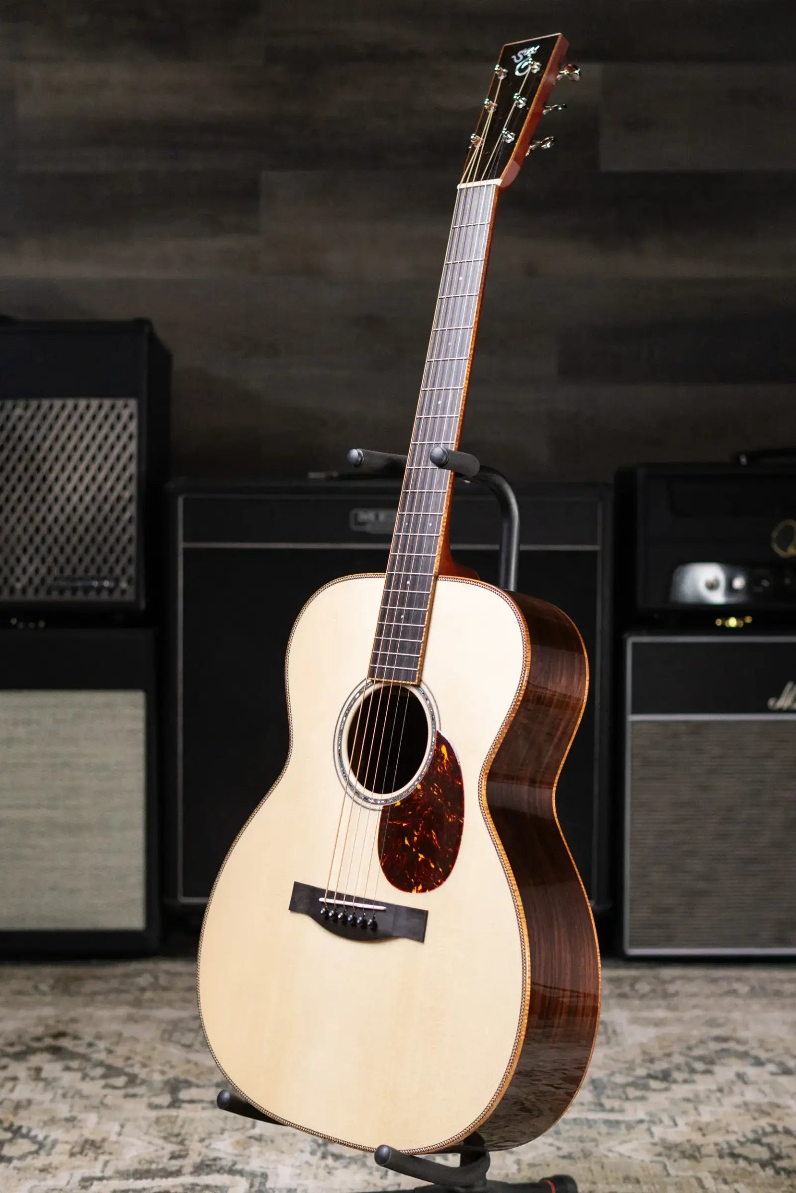 Santa Cruz Guitar Company OM Acoustic Guitar - Moon Spruce/Brazilian Rosewood with Hardshell Case