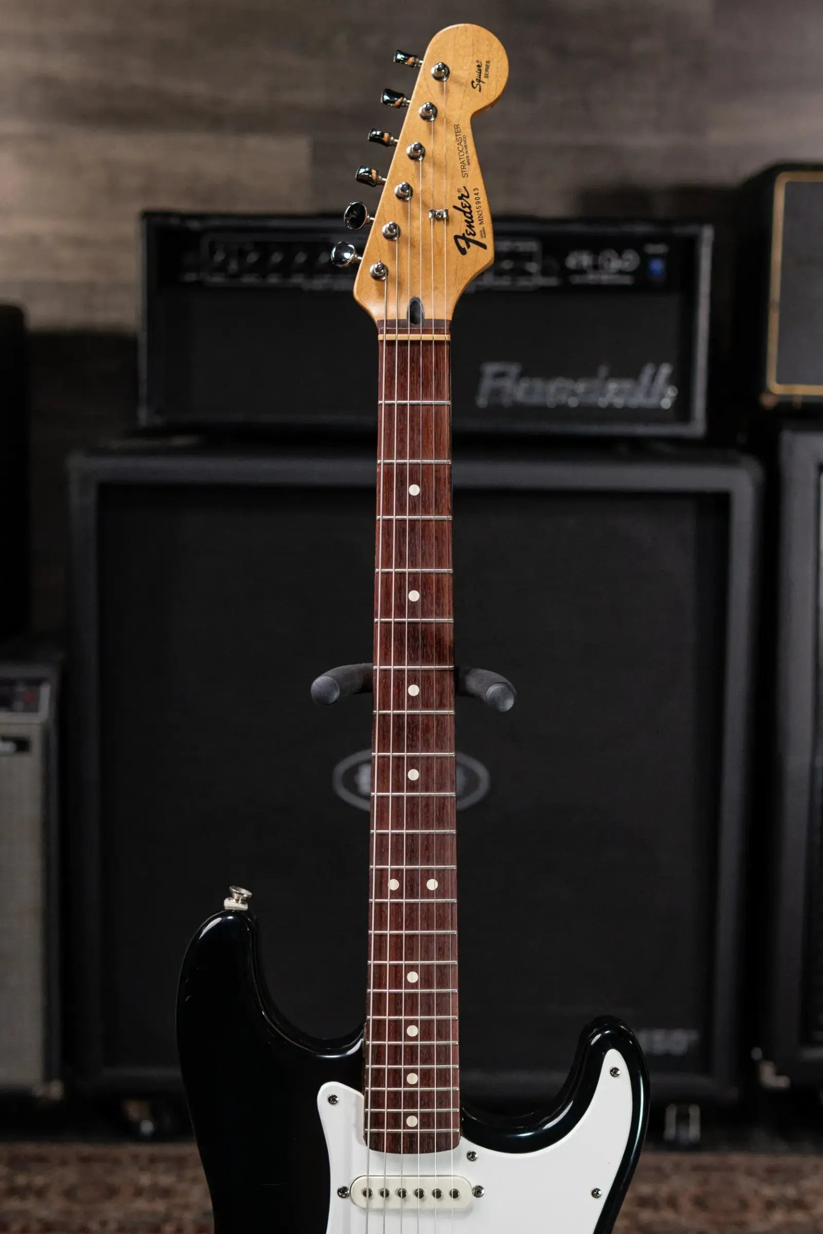 Fender MIM Stratocaster Electric Guitar - Black with Gig Bag - Used