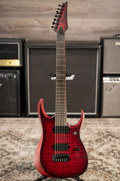 Ibanez RGD721FAWUF Standard 7-String Electric Guitar - Stained Wine Red Burst Flat