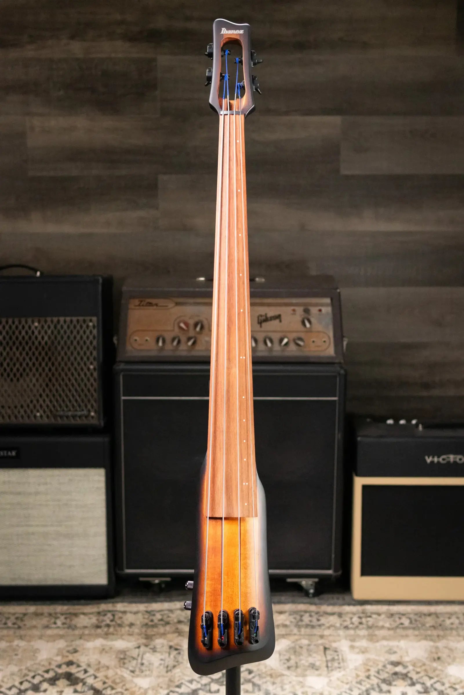 Ibanez Bass Workshop UB804 4-String Electric Upright Bass - Mahogany Oil Burst with Gig Bag