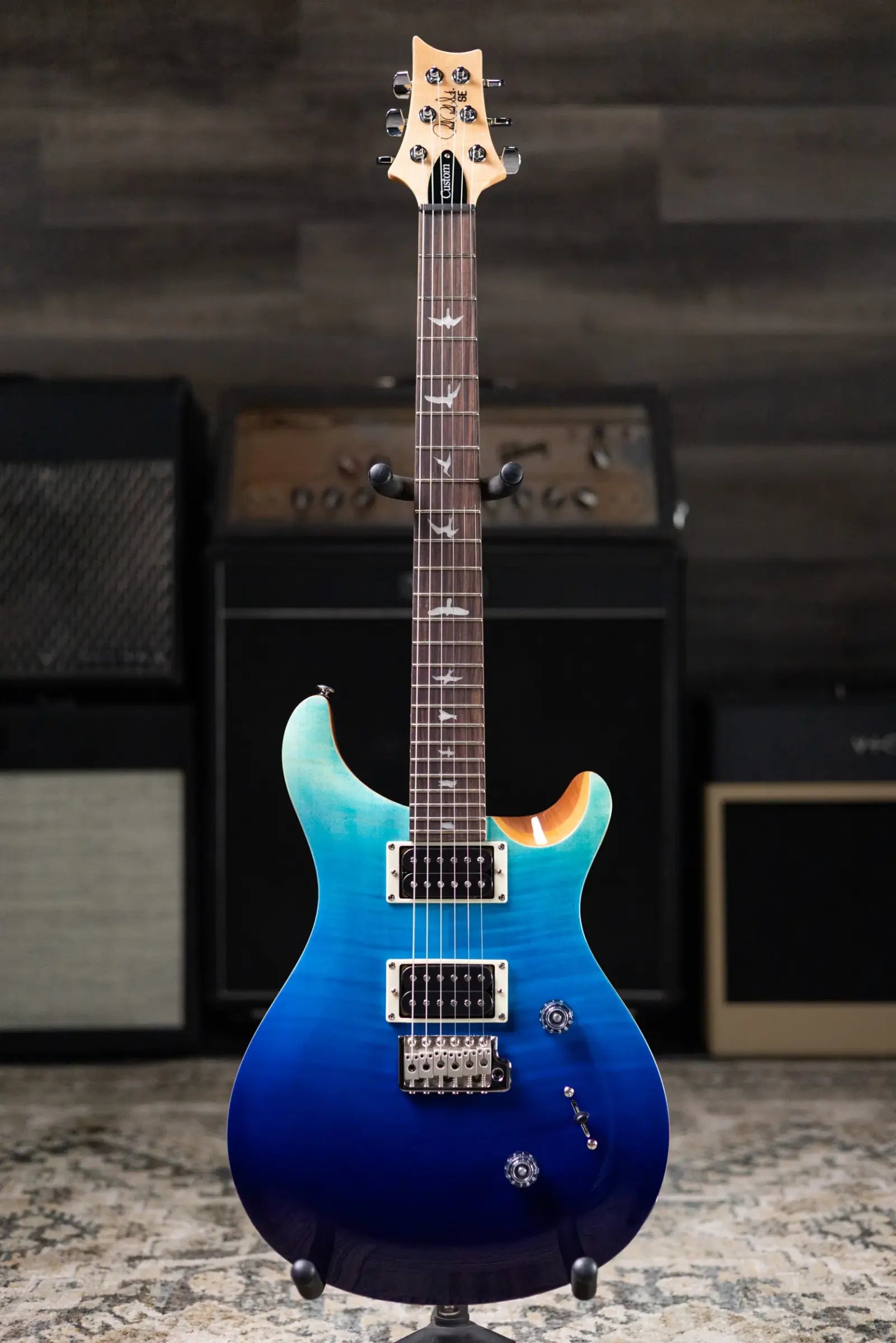 PRS SE Custom 24 Electric Guitar - Sapphire Fade with Gig Bag