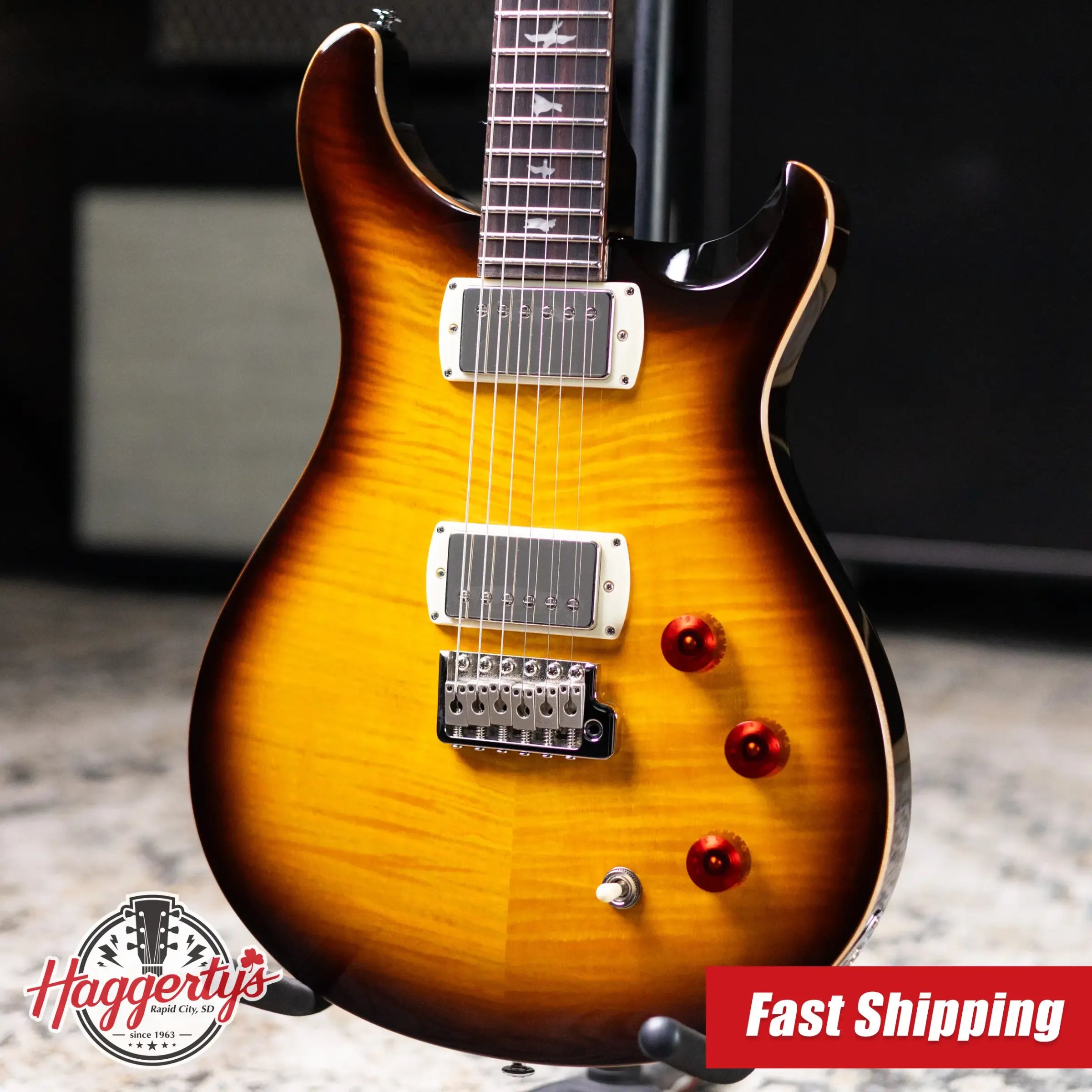 PRS SE David Grissom Solid Body Electric Guitar - McCarty Tobacco Sunburst with Gig Bag