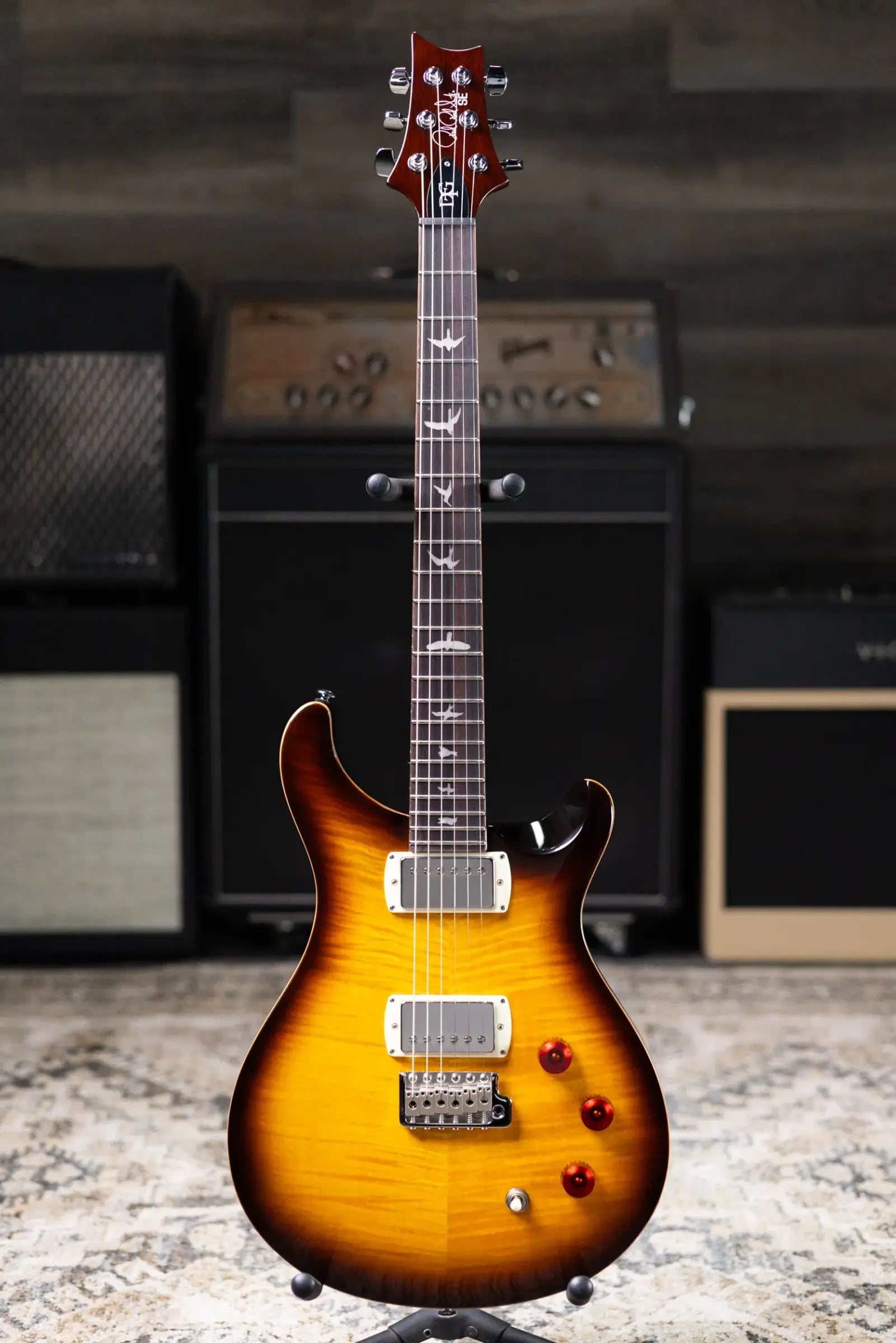 PRS SE David Grissom Solid Body Electric Guitar - McCarty Tobacco Sunburst with Gig Bag