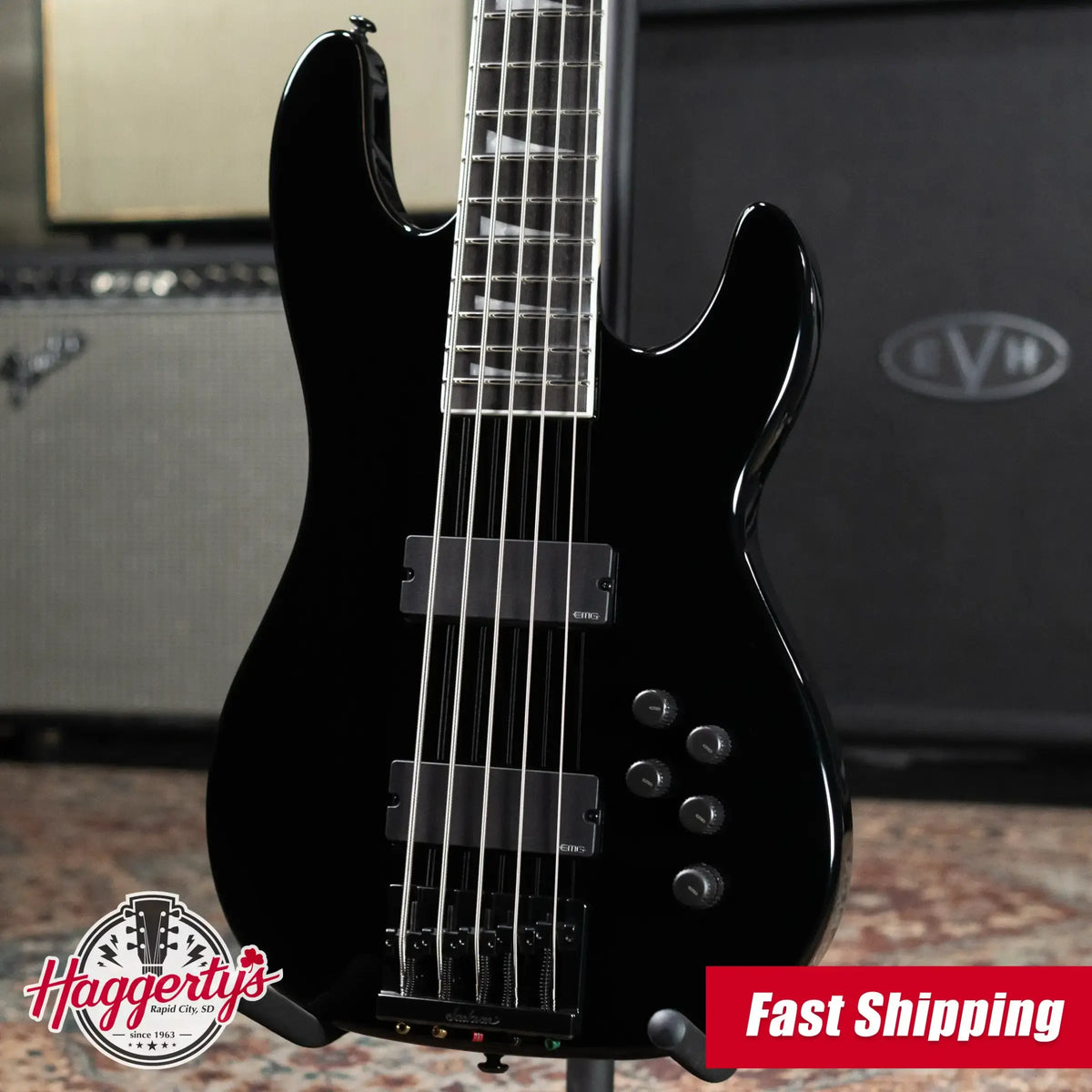 Jackson Legend Series Limited Edition Signature David Ellefson CB V Concert Bass - Black with Foam Core Case