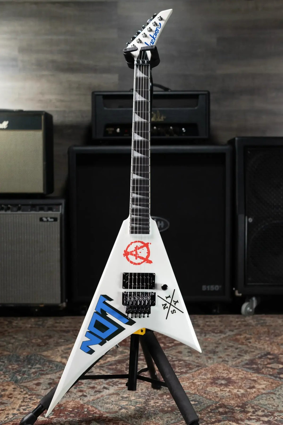 Jackson Legend Series Limited Edition Signature Scott Ian Rhoads RR22 Electric Guitar - Pearl White with Foam Core Case