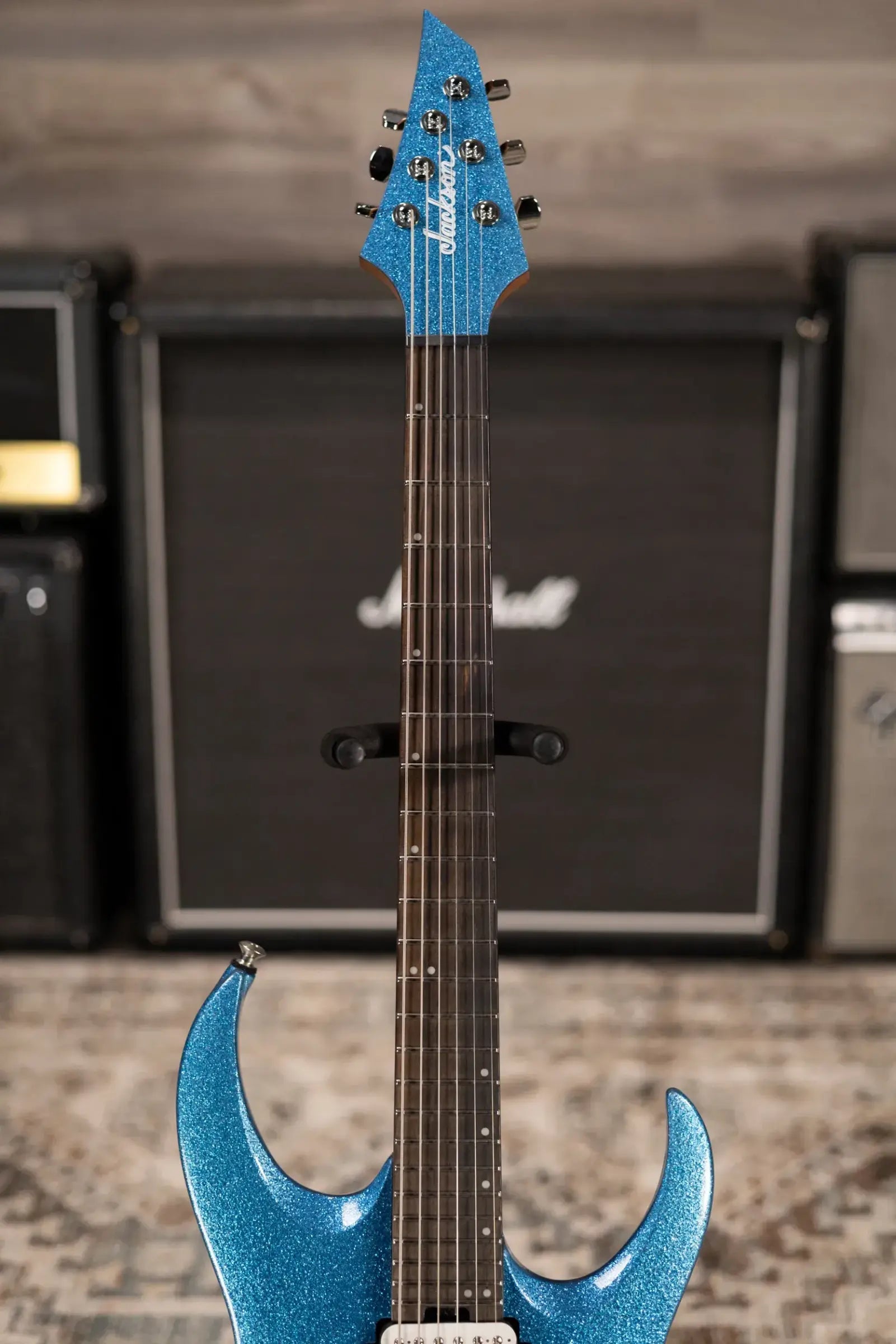 Jackson Pro Series Signature Misha Mansoor Juggernaut HT6, Ebony Fingerboard - Blue Sparkle with Gig Bag