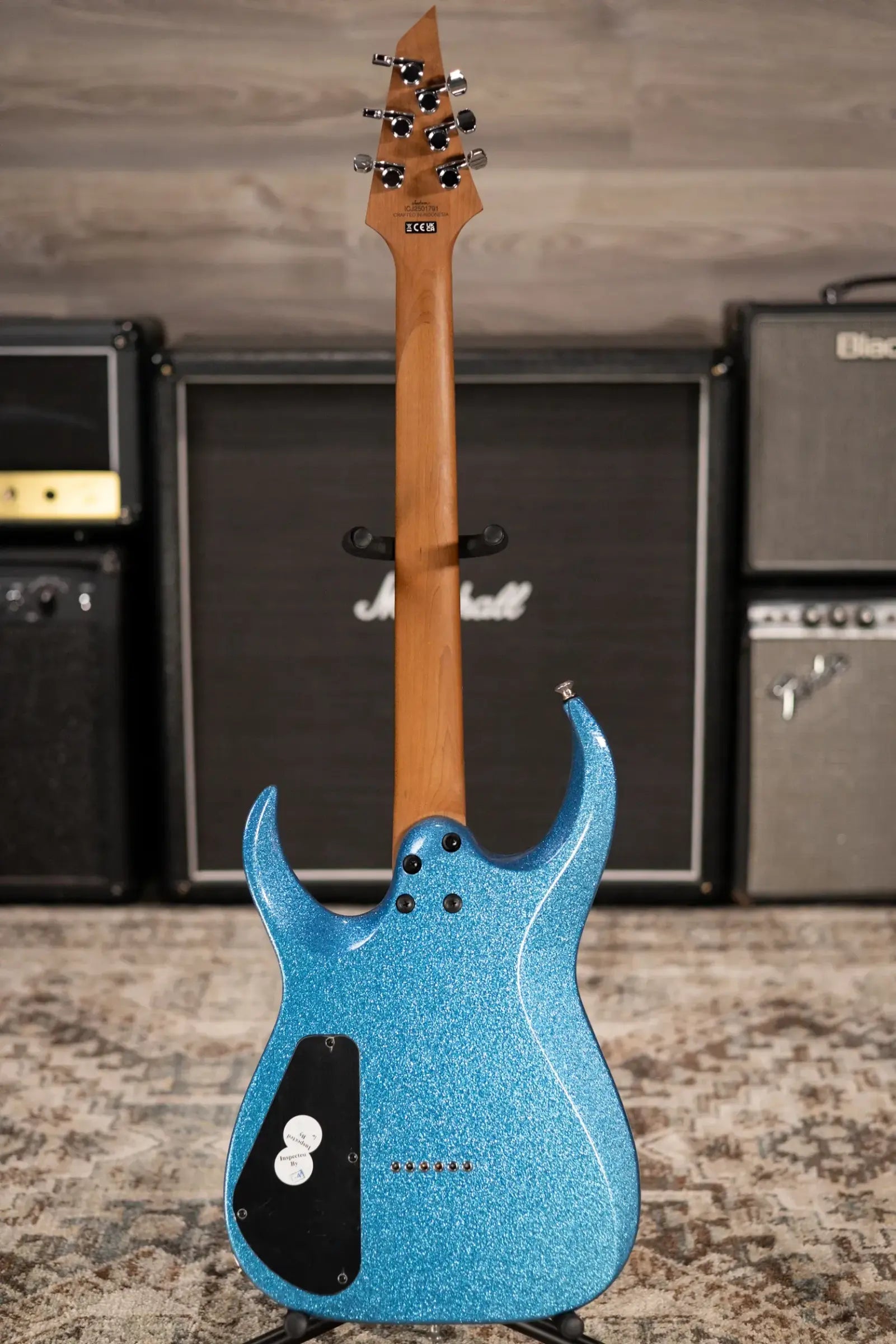 Jackson Pro Series Signature Misha Mansoor Juggernaut HT6, Ebony Fingerboard - Blue Sparkle with Gig Bag