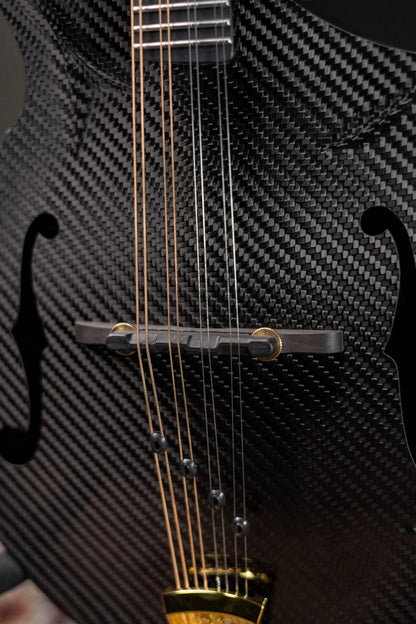 KLOS Full Carbon F-Style DAE EQ Acoustic/Electric Mandolin - Gold Hardware with Fiberglass Hardshell Case