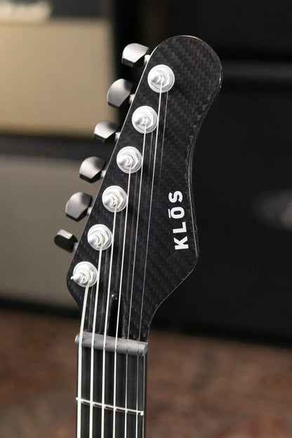 KLOS Artemis Baritone Custom 22 Fret Electric Guitar - Flame Black with Gig Bag
