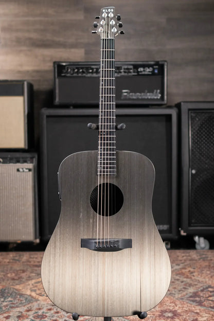 KLOS Carbon Timber Dreadnought DAE Acoustic/Electric Guitar - Hyvibe Electronics with Gig Bag