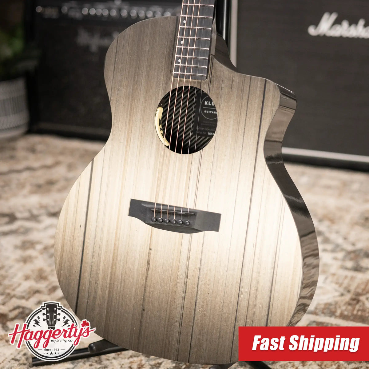 KLOS Carbon Timber Grand Cutaway Acoustic/Electric Guitar - LR Baggs Anthem with Gig Bag