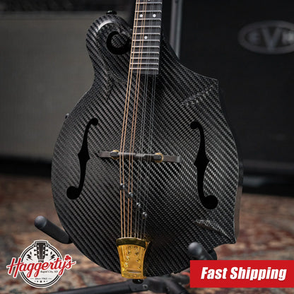 KLOS Full Carbon F-Style DAE EQ Acoustic/Electric Mandolin - Gold Hardware with Fiberglass Hardshell Case