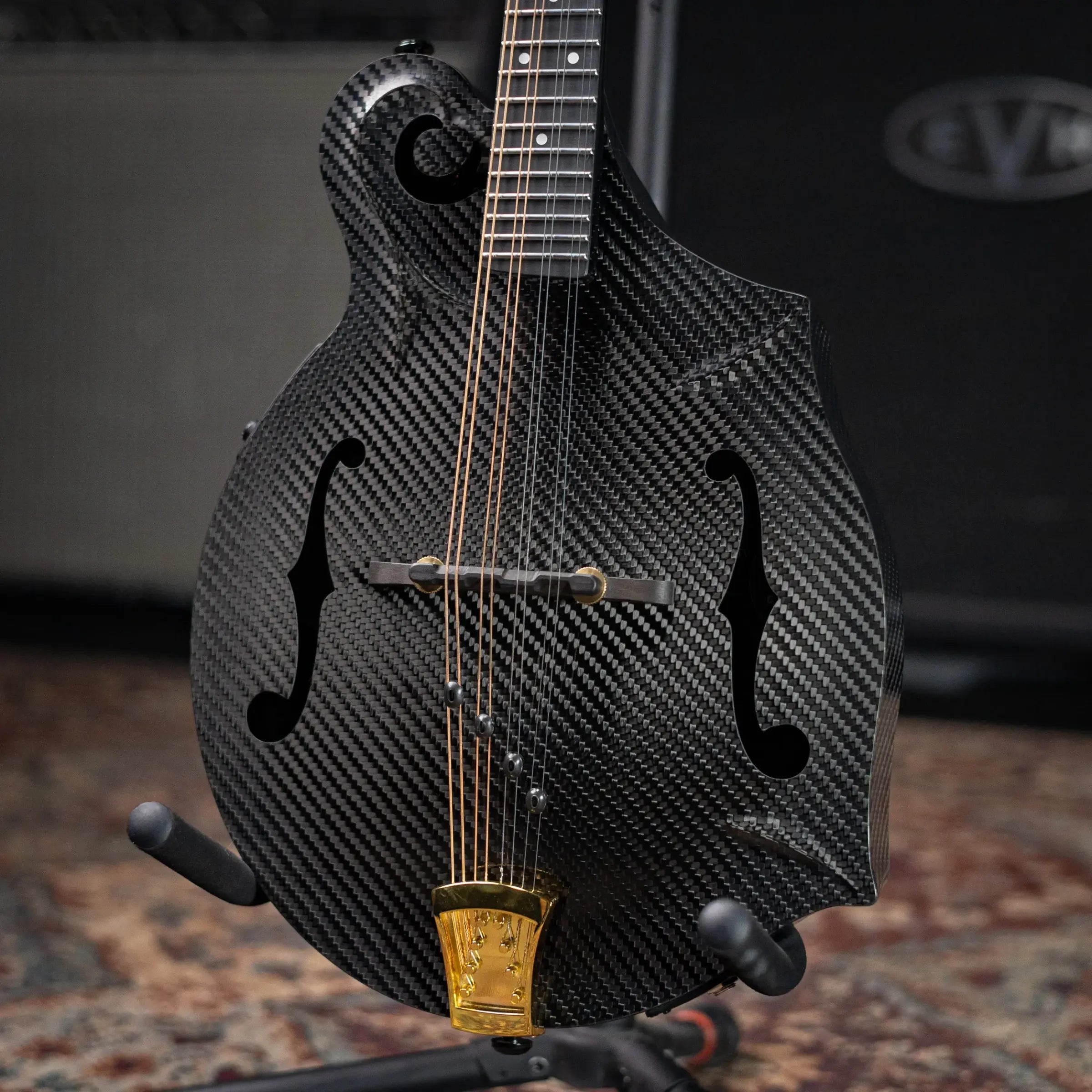 KLOS Full Carbon F-Style DAE EQ Acoustic/Electric Mandolin - Gold Hardware with Fiberglass Hardshell Case