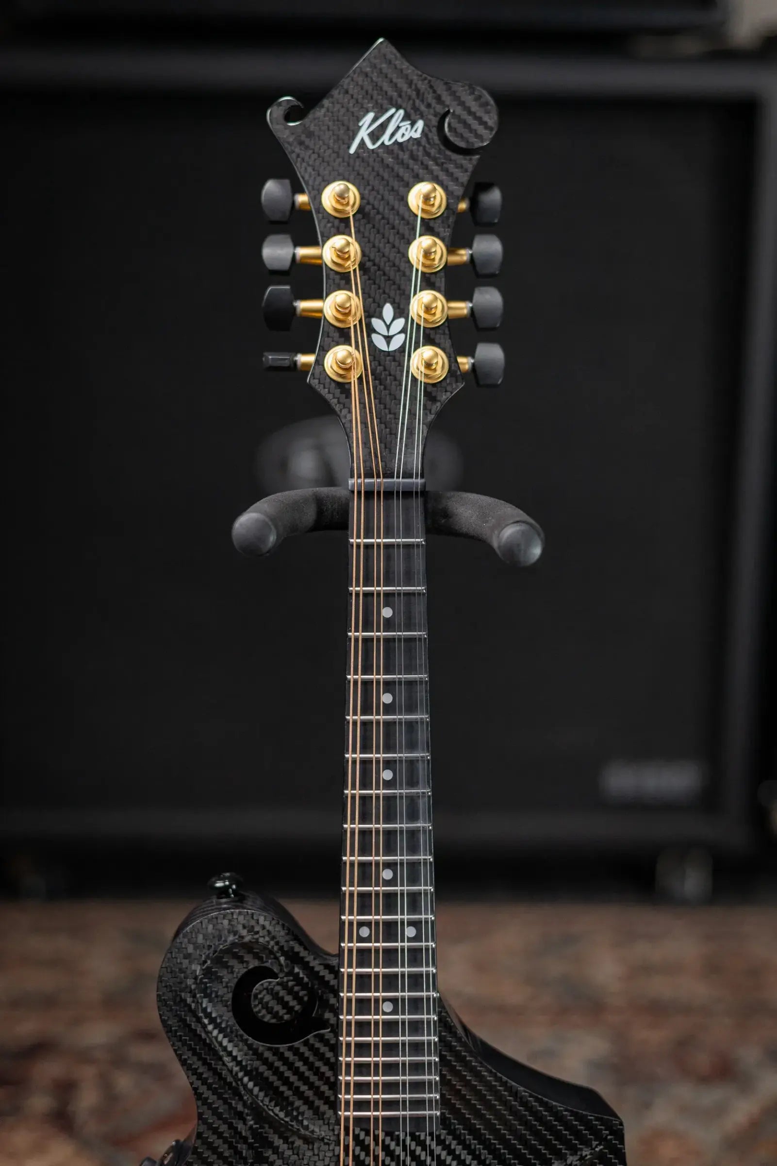 KLOS Full Carbon F-Style DAE EQ Acoustic/Electric Mandolin - Gold Hardware with Fiberglass Hardshell Case