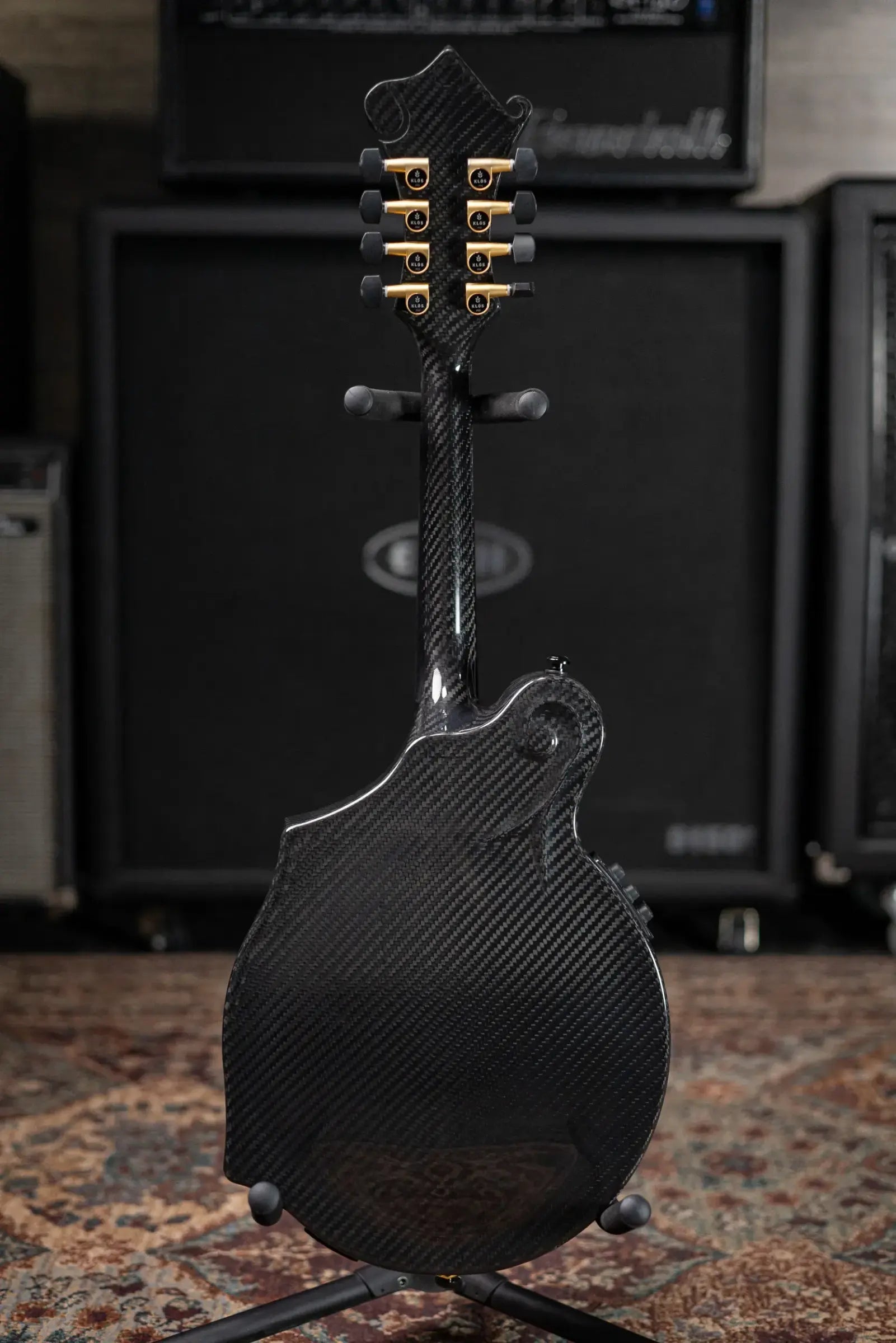 KLOS Full Carbon F-Style DAE EQ Acoustic/Electric Mandolin - Gold Hardware with Fiberglass Hardshell Case