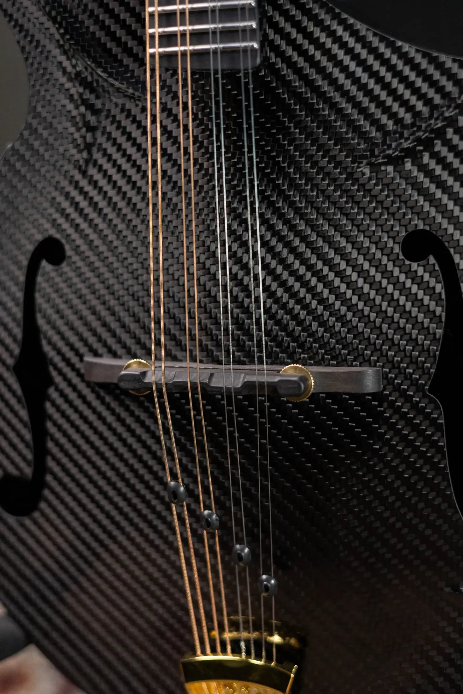 KLOS Full Carbon F-Style DAE EQ Acoustic/Electric Mandolin - Gold Hardware with Fiberglass Hardshell Case