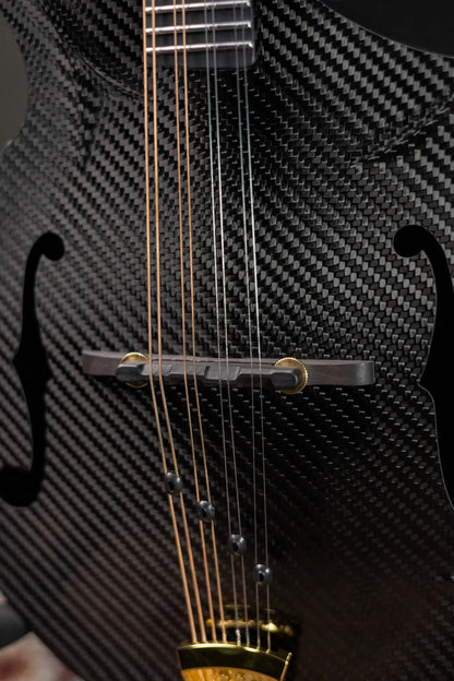 KLOS Full Carbon F-Style DAE EQ Acoustic/Electric Mandolin - Gold Hardware with Fiberglass Hardshell Case