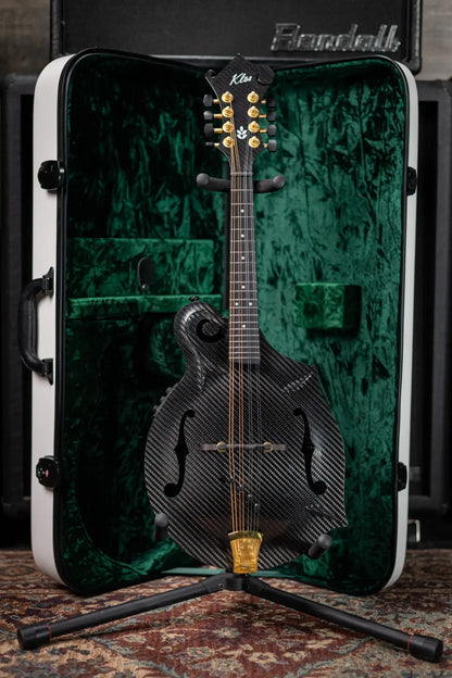 KLOS Full Carbon F-Style DAE EQ Acoustic/Electric Mandolin - Gold Hardware with Fiberglass Hardshell Case