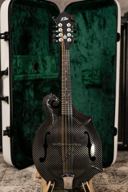KLOS Full Carbon F-Style Mandolin KLOS EQ Acoustic/Electric with Fiberglass Hardshell Case