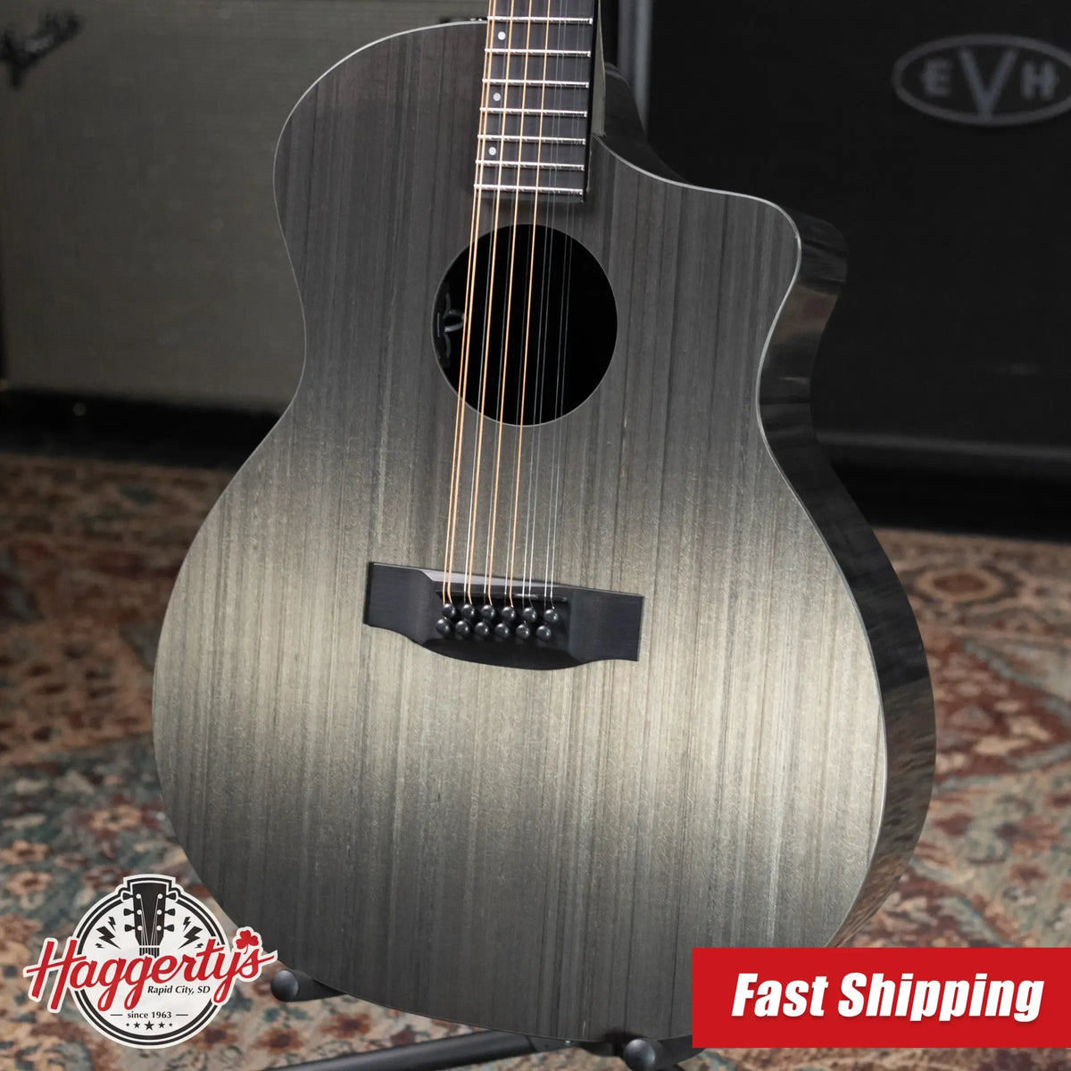 KLOS Grand Cutaway 12-String DAE Acoustic/Electric Guitar - Carbon Timber with Gig Bag