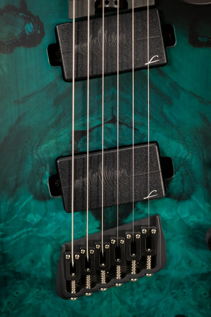 Legator Ninja N6FSS-DS Super Shred 6-String Multi-Scale Electric Guitar - Dark Sapphire with Gig Bag