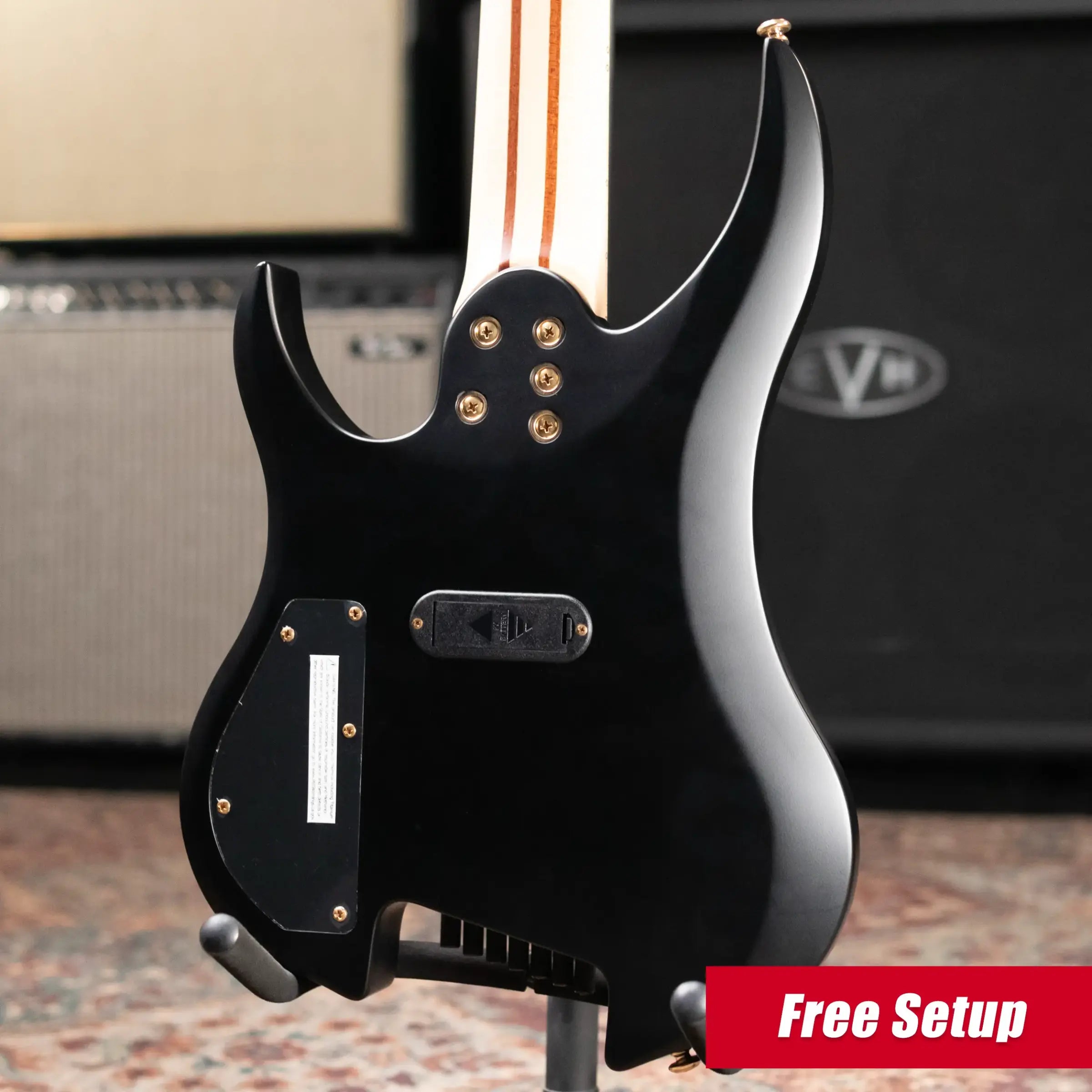 Legator SB-7 Sebastiside Signature 7-String Multi-Scale Headless Electric Guitar - Transparent Black with Gig Bag