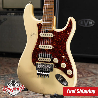 Luxxtone Choppa S HSS Electric Guitar - Cream with Hardshell Case
