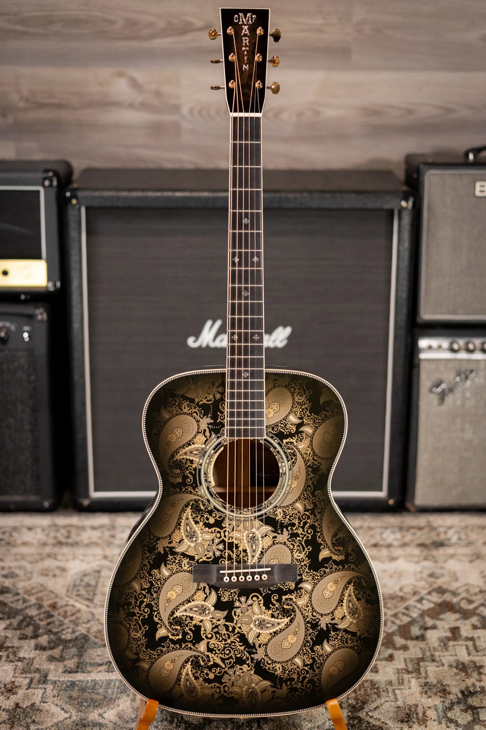 Martin Custom Shop M Acoustic/Electric Guitar - Paisley Ember Burst with Hardshell Case