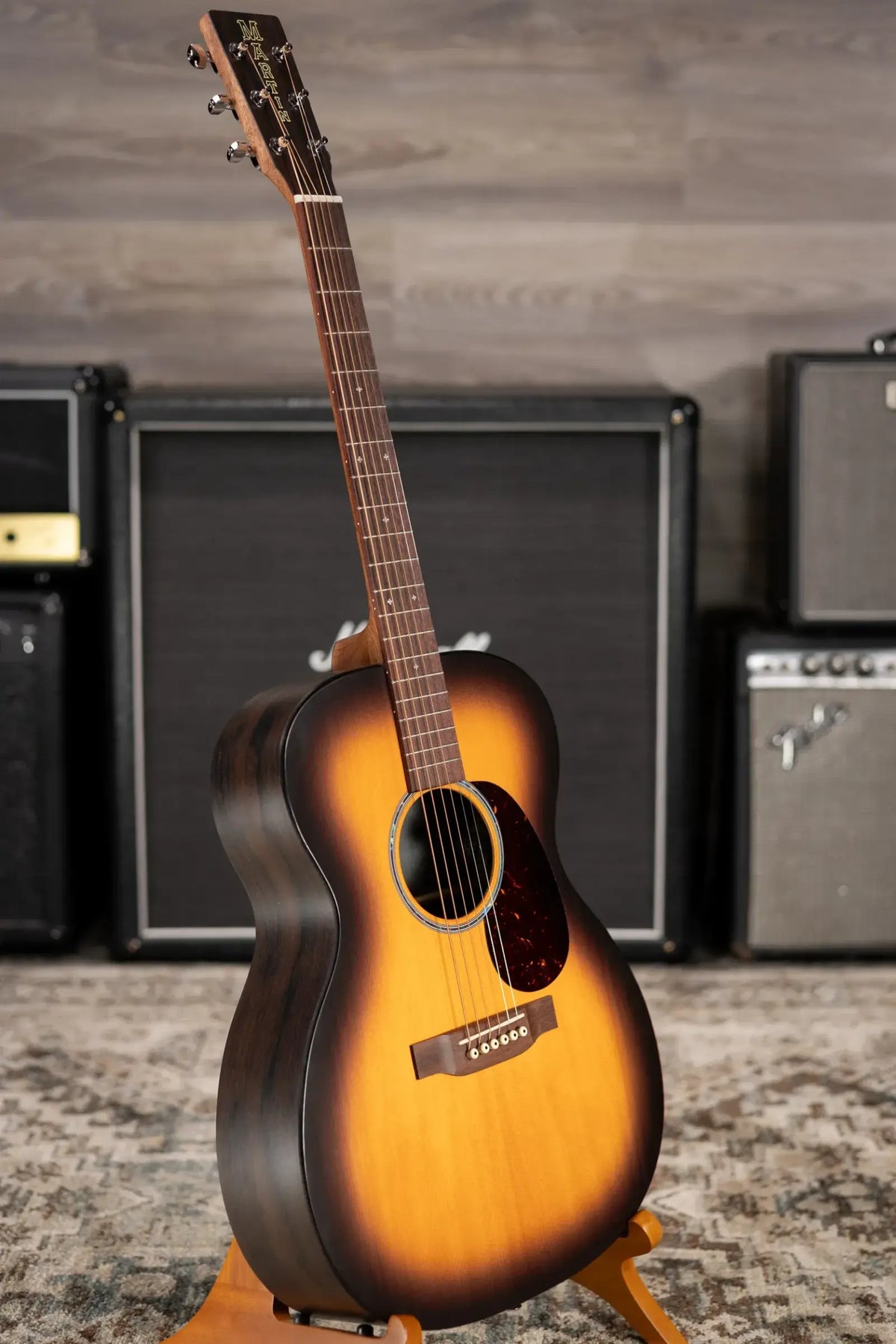 Martin 000-X2E Brazilian Special Acoustic/Electric Guitar - Burst with Gig Bag