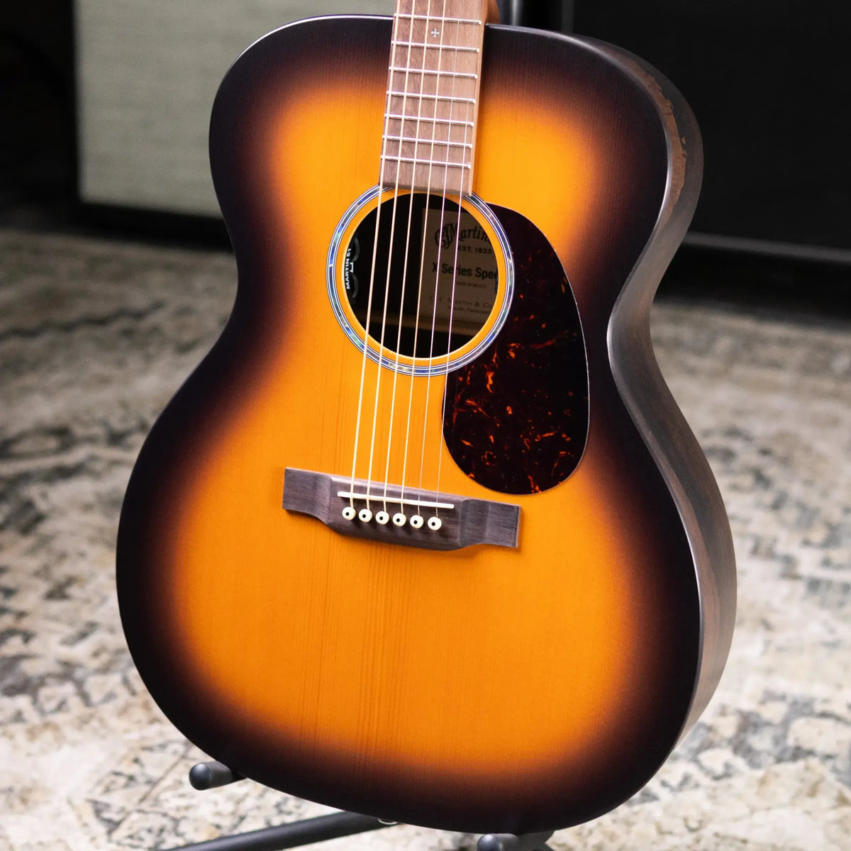 Martin 000-X2E Brazilian Special Acoustic/Electric Guitar - Burst with Gig Bag